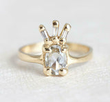 2ct Oval Cut VVS1D Diamond Engagement Ring Unique Crown 14k Yellow Gold Finish