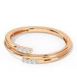0.2ct Round Cut Moissanite Bypass Style Engagement Ring 14k Rose Gold Plated