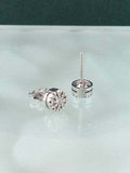 0.45ct Round Cut Diamond Floral Disc Hiphop Stud Earrings 14k White Gold Finish