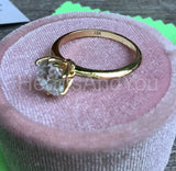 0.5ct Round Cut Moissanite Solitaire Women Engagement Ring 14k YellowGold Plated