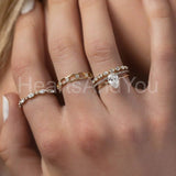 0.3ct Round Cut Moissanite Hollow Geometric Wedding Band 14k Yellow Gold Plated