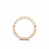 Stackable Square Box Wedding Band 0.15ct Round Cut Diamond 14k Rose Gold Finish