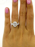 4.5ct Oval Cut Cocktail Trilogy Engagement Ring 14K White Gold Over Pear Accents