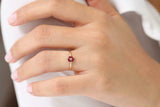0.4ct Marquise Pink Ruby Cluster Minimalist Engagement Ring 14k Yellow Gold Over