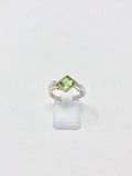 0.5ct Princess Cut Simulated Green Peridot Solitaire Ring 14k Dual Gold Plated