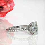 2.6ct Oval Brilliant Cut Diamond Solitaire Engagement Ring 18K White Gold Finish