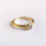 0.5ct Round Cut VVS1D Diamond Engagement Ring Solitaire 14k Yellow Gold Finish