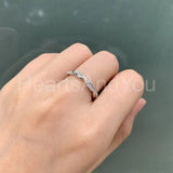 0.12ct Round Cut Moissanite Infinity Women Wedding Band 14k White Gold Plated