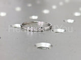 0.3ct Round Cut Moissanite Bezel Set Women Wedding Band 14k White Gold Plated