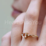 1ct Oval Cut Simulated Morganite Trilogy Engagement Ring 14k Yellow Gold Plated