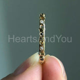 0.15ct Round Cut Moissanite Open Hollow Women Wedding Band 14k YellowGold Plated