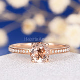 1.2ct Round Cut Simulated Morganite Solitaire Accents Ring 14k Rose Gold Plated
