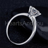 0.35ct Round Cut Moissanite Solitaire Women Engagement Ring 14k WhiteGold Plated