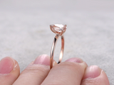 0.5ct Pear Cut Peach Morganite Engagement Ring Solitaire Women 14k RoseGold Over