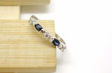 0.3ct Wedding Ring Band Marquise Cut Sapphire Anniversary 14k White Gold Finish