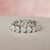 1.5ct Heart Cut Simulated Diamond Eternity Wedding Band 14k White Gold Plated