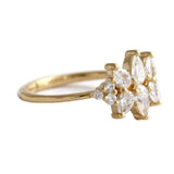 2.1ct Pear Cut VVS1D Diamond Engagement Ring 14k Yellow Gold Over Cluster Floral