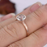 1ct Round Cut Morganite Engagement Ring Bezel Set Solitaire 14k Rose Gold Finish