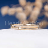 0.12ct Round Cut Moissanite Anniversary Women Wedding Band 14k Rose Gold Plated