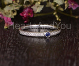 0.3ct Round Cut Simulated Sapphire Bezel Engagement Ring 14k White Gold Plated