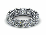 3ct Cushion Diamond Eternity Anniversary Wedding Ring Band 14k White Gold Finish