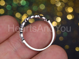 0.3ct Round Cut Moissanite Milgrain Half Eternity Band 14k White Gold Plated