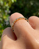 0.12ct Round Simulated Diamond 3/4 Eternity Wedding Band 14k Yellow Gold Plated