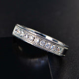 2ct Round Cut Diamond Wedding Ring Band 14k White Gold Finish Milgrain Eternity