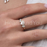0.3ct Baguette Simulated Diamond Cluster Engagement Ring 14k Yellow Gold Plated