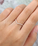 0.5ct Round Cut Moissanite Curved Stackable Wedding Band 14k Rose Gold Plated