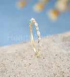 0.3ct Marquise Simulated Diamond Minimalist Wedding Band 14k Yellow Gold Plated