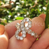 2.2ct Round Cut Moissanite Infinity Love Engagement Ring 14k White Gold Plated