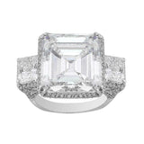 6Ct Asscher Cut Diamond Cocktail Queens Engagement Ring 14K White Gold Finish