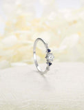 1ct Round Diamond Engagement Ring Sapphire Accents Trilogy 14k Rose Gold Finish