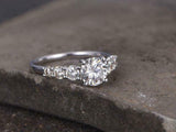 2.4ct Engagement Ring Round Cut Diamond Solitaire With Accent 14k WhiteGold Over