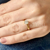 0.2ct Round Cut Moissanite Solitaire Engagement Ring 14k Yellow Gold Plated