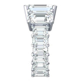5.5ct Emerald Cut Diamond Iced Cocktail Engagement Ring 14K White Gold Finish