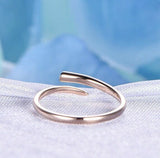 0.1ct Round Cut Diamond Engagement Ring Open Nail Bypass 14k Rose Gold Finish