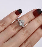 Halo Infinity Split Band Engagement Ring 2ct Pear Cut Diamond 14k WhiteGold Over