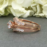 Princess Crown Bridal Engagement Ring 2ct Round Cut Diamond 14k Rose Gold Finish