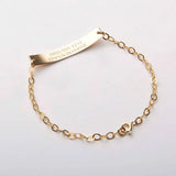 Custom Adjustable Medical Alert ID Bracelet Unisex 14k Yellow Gold Plated