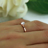 0.5ct Round Brilliant Cut Diamond Solitaire Engagement Ring 14k Rose Gold Finish