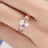 2.3ct Oval Cut Simulated Morganite Infinity Engagement Ring 14k Rose Gold Plated