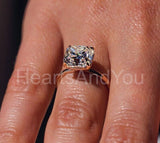 2.2ct Asscher Cut Simulated Diamond Solitaire Wedding Ring 14k White Gold Plated