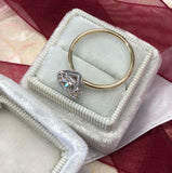 3ct Oval Cut Diamond East West Solitaire Engagement Ring 14k Dual Gold Finish