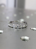 2.1ct Round Cut Moissanite Stackable Half Eternity Band 14k White Gold Plated