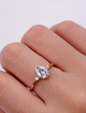 1ct Oval Cut Diamond Engagement Ring Round Accent Trilogy 14k Rose Gold Finish