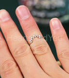 0.15ct Round Cut Moissanite Cluster Minimalist Wedding Band 14k WhiteGold Plated