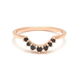 0.12ct Round Cut Diamond Wedding Band 14k Rose Gold Finish Stackable Crown Tiara