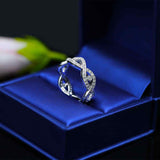 0.57ct Round Cut VVS1D Diamond Wedding Ring Band 14k White Gold Finish Infinity